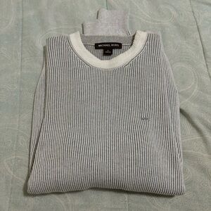 Michael Kors grey and white ribbed sweater